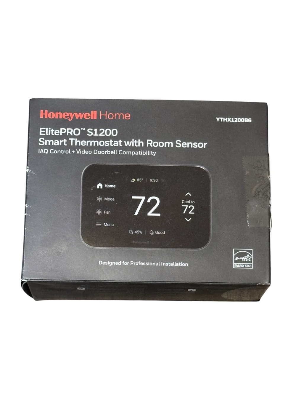 Honeywell Home ElitePRO S1200 Smart Thermostat with Room Sensor- Black